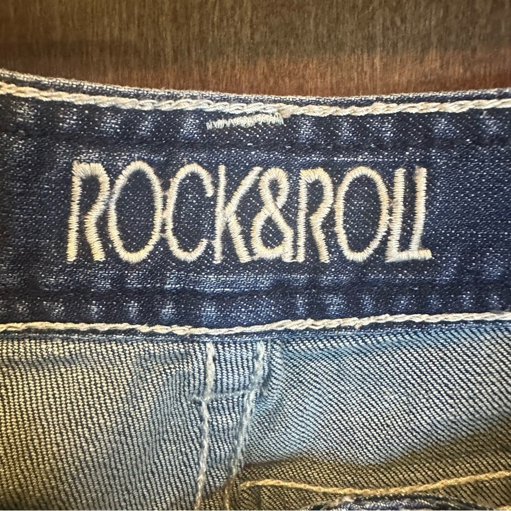 Rock & Roll Women's Dark Blue Boyfriend Jeans - Picture 3 of 6